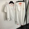 Sweatsuit Damen Designer Kleidung Zwei -Stück -Sets Kleidung für Frauen Mode -Tracksanzug Buchstabe kurzes T -Shirt und elastische Taille Gürtelfüße Pant Sport Festival Anzug Anzug