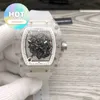 Mężczyzna RM WIST WATT CALENDAR WINDWATCH WATCHES WISHWATCH Designer Luksusowe Męskie Mechaniki zegarki RZYSZCZE RM055 W pełni przezroczysty automatyczny mechaniczny męski