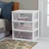 Drawers Wide 3 Drawer Tower White Storage Organizer