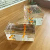 Tankar akryl fiskbehållare betta fisk display rack multigrid skrivbord kreativ liten fisk tank isolering sköldpadda tank miniatyr landskap