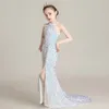 Girl Dresses Evening Dress For Girls Kids Elegant Gowns Teen Birthday Party Sexy Multicolor Sequins Graduation Performance Tail