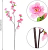 Decorative Flowers 3pcs 65cm Artificial Peach Blossom Branches Silk Cherry Tree Stems Fake Plant Flower Bouquet For Home Garden DIY Wedding