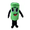 Super süße grüne Mülleimer Maskottchen Kostüme Halloween Hund Maskottchen Charakter Feiertagskopf Fancy Party Kostüm Erwachsene Größe Geburtstag