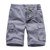 2024 Summer Men's Multi Pocket Military Cargo Shorts Male Cott Green Mens Casual Tactical Shorts Short Pants No Belt S6NP#