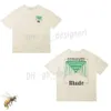 Unisex rhude t shirt män kvinnor sommar tees collection rhude tshirt ren bomullsskjortor överdimensionerade tunga tygpar klär toppkvalitet t shirt 4d