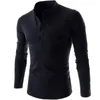 Men's T Shirts 2024 Autumn Korean Edition Solid Standing Neck Bottom Long Sleeved T-shirt