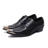 Chaussures pointues en cuir pour hommes, chaussures de luxe à lacets, chaussures d'affaires formelles, pour fête et mariage