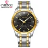 CHENXI hommes montre haut de gamme de luxe mode affaires montres à Quartz hommes entièrement en acier étanche horloge dorée Relogio Masculino244w
