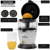 Vinci Handless Patent Electric Citrus 1-key Press Citric Acid Orange Grapefruit Easy to Clean Juicer Black/stainless Steel