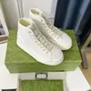 Designer dikke zool canvas schoenen dames hoge sneaker klassiek beige en ebbenhout damesschoenen rubberen zool geborduurde vintage casual sneakers maat 35-45