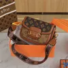 Designer Shoulder Bag for Free Shipping High Beauty Saddle Bag New Versatile Fashionable Womens Old Flower Light Luxury Crossbody Middle Age Single Shoulder