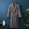 Mens Sleepwear Men Kvinnor Bomull Terry Bathrobe Suck Water Handduk Spa El Long Bath Robe Kimono Plus Size Dressing Gower Lowers Drop Deliv Otqmb