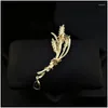 Pines Broches 1707 Broche de trigo brillante dorado Planta elegante de lujo Cor Exquisito Accesorios de traje de alta gama para mujeres Ropa Joyería D OTMF2