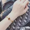 Бренд очарование v Golden Van High Edition Simple Four Leaf Grasse Bracelet Fashion 18K Rose Gold Double Sided Beauty Wersatile