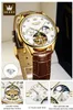 OLEVS 3601 orologio da lavoro di lusso orologio con fasi lunari in pelle orologio classico della moda luminoso orologio meccanico automatico da uomo impermeabile