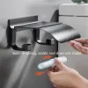 Towels Black/Silver Toilet Paper Shelf Aluminum Bathroom Hardware Waterproof Roll Paper Holder Storage Rack Paper Towel Hook With Cover