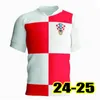 2024 Euro Cup Croácia Jersey Nova 2025 Croatie National Team 24 25 Camisa de Futebol Homens Crianças Kit Set Home Branco Away Blue Men Jerseys MODRIC KOVACIC PASALIC PERISIC