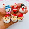 Figurines décoratives en résine, 10 pièces, bonhomme de neige de noël pour l'artisanat, fabrication de bijoux, accessoire de Scrapbooking, Center de nœud pour cheveux, bricolage