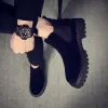 Buty męskie buts Chelsea Black Trend Buty platforma krowa zamsz skórzany jesienny zimowy but przystojny kostki botas męski mężczyzna