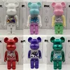 Новинки, 28 см, подшипник BearBrick, схема действий, сделай сам, раскрашенный медведь, кирпичная игрушка, жестокий медведь, украшение для дома, детский подарок на день рождения, игрушкаL2403