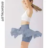 Rokken Sexy Hoge Taille Plooirok Veiligheidsbroek Lace-up Zakken Shorts Dameskleding 2024 Mode Sping Zomer Blauwe Dans Mini