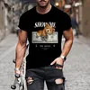 Rolig babybjörntryck t-shirt för män fi hip hop hajuku kort ärm toppar avslappnad o-hals överdimensionerad t-shirt streetwear 58nk#