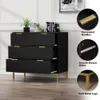 Anmytek Siyah Yatak Odası, Geniş Depolama ile 3 Çekmece Dresser Modern Ahşap Çekmeceli Yatak Odası Oturma Odası Koridoru H0073