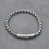 Link Bracelets 6MM Chain Men's Bracelet Man Gold Silver Color Stainless Steel Boys On Hand Armband Jewellery Accessories