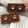 Stud Earrings UILZ Shiny White Pearl For Women Petite Wreath Design Zircon Ear Accessories Wedding Party Jewelry