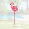 Film de décoration de jardin en métal, lampes solaires de flamant rose, lumières de jardin d'extérieur, piquet de flamant rose avec lumières LED, décoration de pelouse et d'arrière-cour