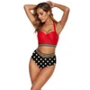 2023 New oversized bikini polka dot sexy swimsuit split high waisted swimsuit