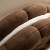 Oreiller 35x35cm en forme de biscuit en peluche douce et créative, coussin de siège décoratif, Tatami japonais, canapé arrière