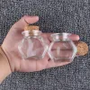 Barattoli 6 pezzi 40 ml 32 * 37 * 54 mm Bottiglie di vetro esagonali trasparenti Pendenti Piccole bottiglie dei desideri con tappo in sughero per bomboniere