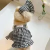 Vêtements de chien Summer Joue Pet Paid Scoule Spende Skirt Spot Set Small Dog Robe Chihuahua Bichon Yorkie Costume de chien 240319