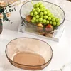Skålar transparent sallad skål frukt tallrik dekorativ blandning godis mutter maträtt som serverar efterrätt för frukt
