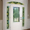Films Funlife Green Glass Mosaic Decorative Window Stickers Static Cling Adhesive Film Wall Decals Waterproof Privacy Door Stickers