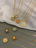 Pendant Necklaces Eight Pointed Star Lucky Compass Turquoise Necklace Women's Light Luxury European And American Instagram Collar Neckchain