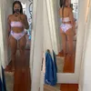 Maillots de bain pour femmes Léopard Bikini Taille Haute Maillot De Bain Femmes 2024 Push Up Bandeau Hors Épaule Plage Maillot De Bain Brésilien