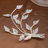 Haarspangen, trendige Strass-Brautschmuck für Frauen, Hochzeitsaccessoires, Blatt, handgefertigt, Party-Kopfschmuck, Braut-Tiaras