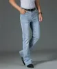 Våren 2024 Vintage Fleared Jeans för män Boot Cut Denim Jeans Classic Bell Bottom Casual Pants Fi ljusblå byxor Q2OG#