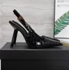 Designer-Schuhe, modische Lee verzierte Pumps, luxuriöse Patent-Dune-Slingback-Pumps, vergoldet, verstellbarer Opyum-Slingback-Riemen, Party-Schuhe, Kleidschuhe, Größe 35–41