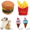 Oyuncaklar 10 20 50 PCS Köpek Peluş Dolgulu Gıcırtılı Oyuncaklar Küçük Orta Büyük Köpekler Meyveler için Sebze Donut Hamburger Yumuşak Dişleri Temizleme Oyuncak