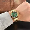 Montre-bracelets VK63 Chronograph Mens Custom S 40 mm All Gold Inneildless Arey Cadré Green Topproof Top Luxury Brand Watchc24410