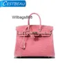 Sac à main femme BK L fille sac en cuir de Crocodile rose Crocodile pur cousu à la main 25bk sac en cuir véritable pour femme