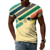 FI herr t-shirt multidimensial grafisk tee för män casual 3d tryck harajuku persalitet rund hals kort ärm topp 91ym#