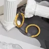 Hoop Earrings Stainless Steel Chunky C Shape Glossy Gold Plated Pvd Circle Round Tube Huggie Hoops Stacked Ear Jewelry