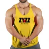 Muskulös man ärm tröja Stringer Gym Top Herrkläder Fitn Clothing Bodybuilding Shirt Vests Vest Singlet R9CV#