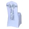 Chair Covers Wedding Sash Ribbon Bow Tie For Rhinestone Buckle Band Party Decorat