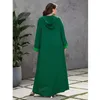 Abbigliamento etnico Abaya per le donne musulmane Con cappuccio Eid Party Abito lungo lungo Turchia Arabo Caftano Islam Robe Ramadan Abiti Marocco Jalabiya