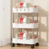 Drawers 3/4Tier Rolling Storage Movable Rack Storage Utility Kitchen Rack Shelf Organizer Livingroom Movable Slide Kitchen Bathroom Cart